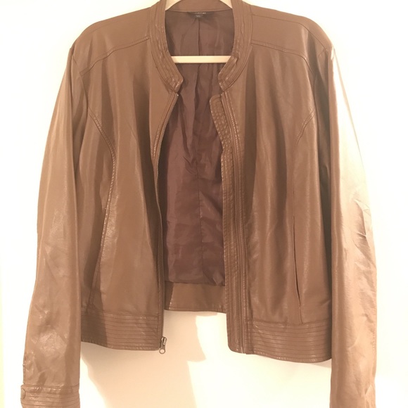 Faux Brown Leather Jacket - Picture 4 of 7
